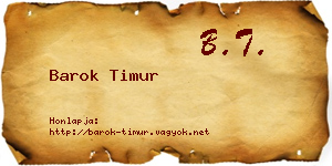 Barok Timur névjegykártya